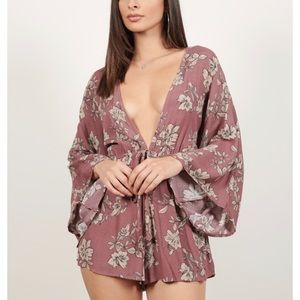 Make You Mine Plunging Neck Long Sleeve Romper